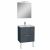 Ensemble meuble vasque Mia 2 tiroirs + miroir Led Blanc 60 cm thumbnail